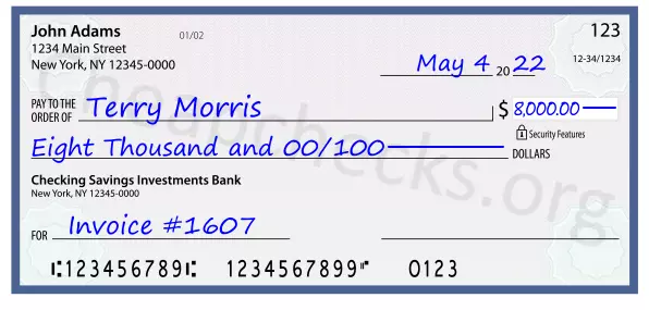 memo line written on a check