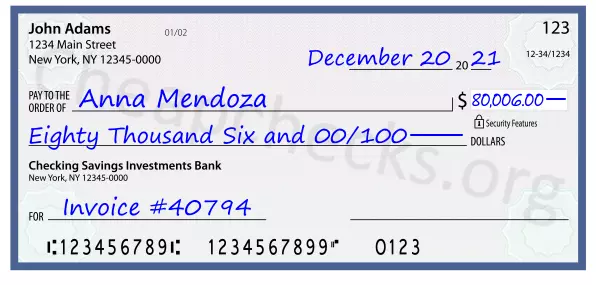 memo line written on a check