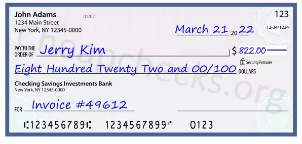 memo line written on a check