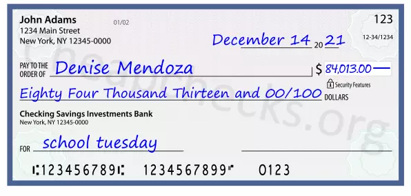 memo line written on a check