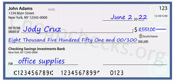 memo line written on a check