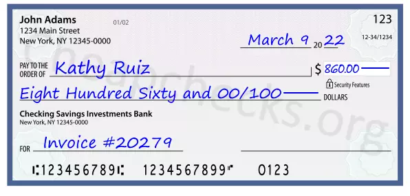 memo line written on a check