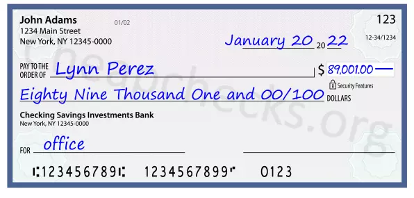 memo line written on a check