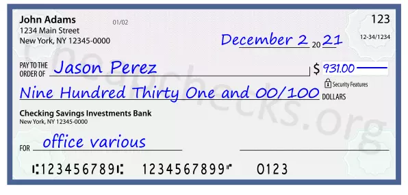 memo line written on a check