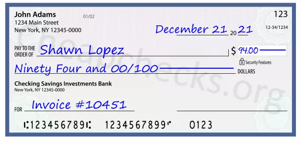 memo line written on a check