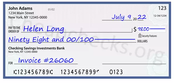 memo line written on a check