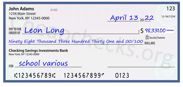 memo line written on a check