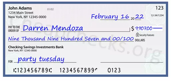 memo line written on a check