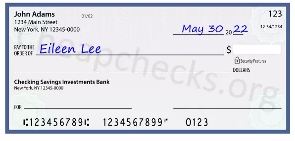 payee line written on check