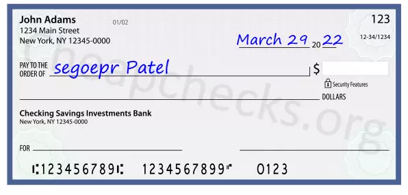 payee line written on check