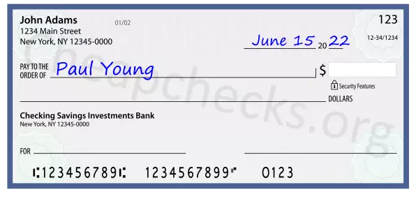 payee line written on check