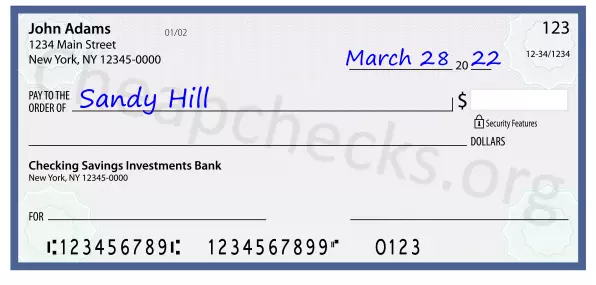 payee line written on check