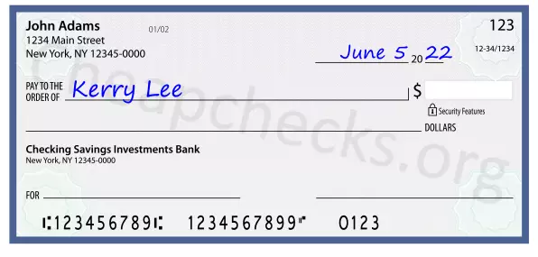 payee line written on check