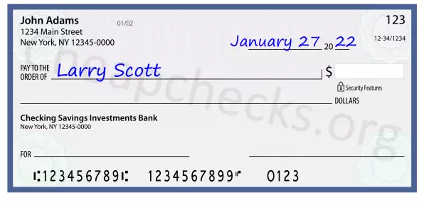 payee line written on check