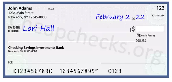 payee line written on check