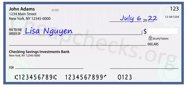 payee line written on check