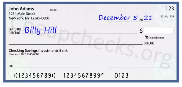 payee line written on check