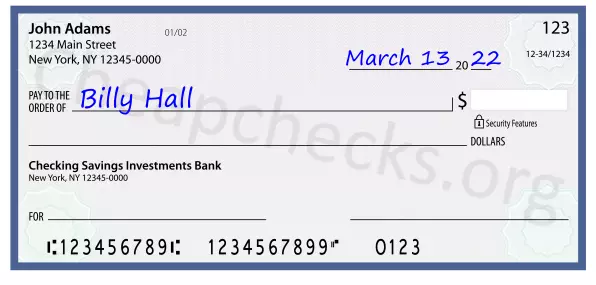 payee line written on check