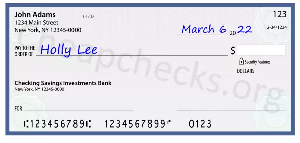 payee line written on check