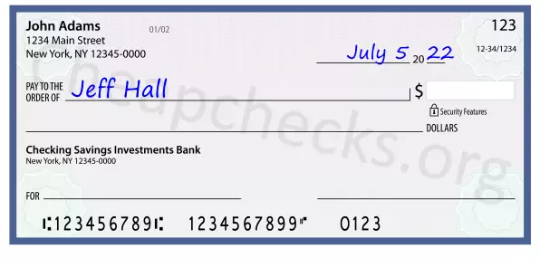 payee line written on check