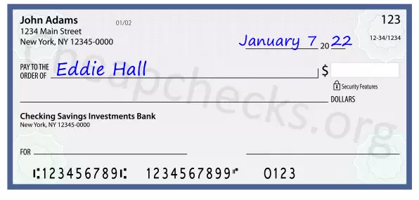 payee line written on check