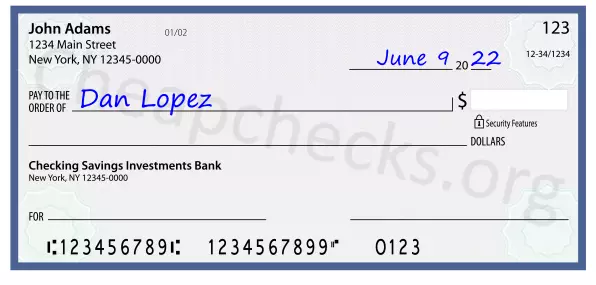 payee line written on check