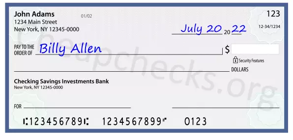 payee line written on check