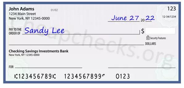 payee line written on check