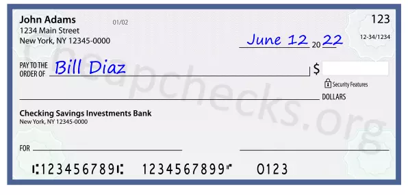 payee line written on check