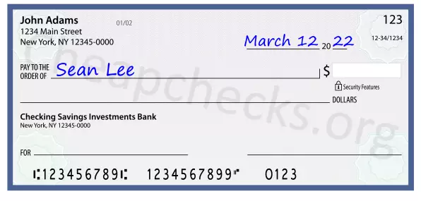 payee line written on check