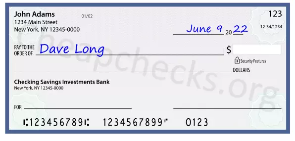 payee line written on check