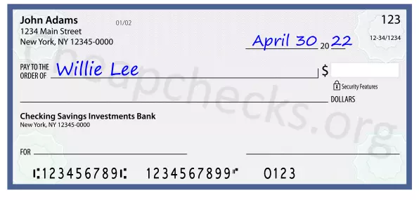 payee line written on check