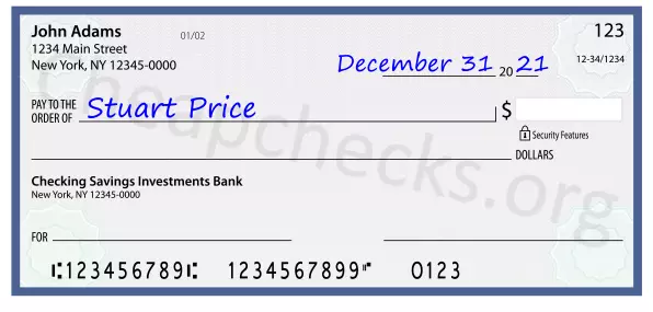 payee line written on check