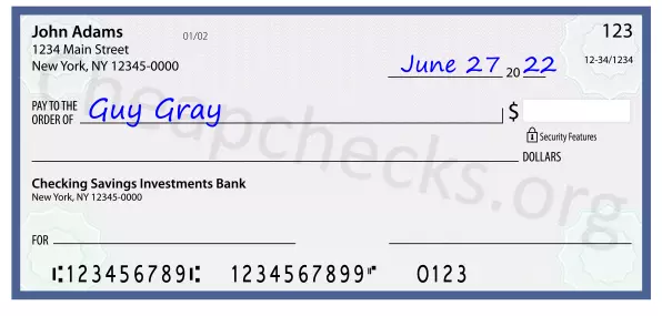 payee line written on check