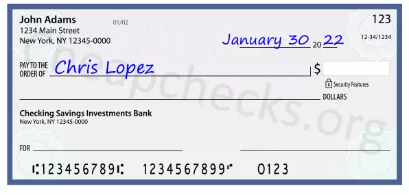 payee line written on check