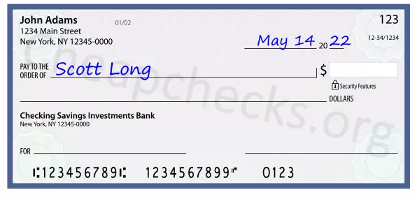 payee line written on check