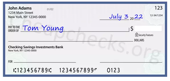 payee line written on check