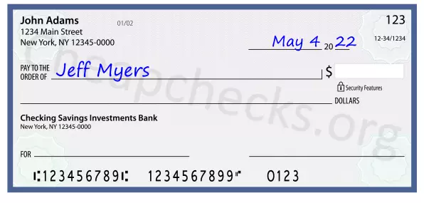 payee line written on check