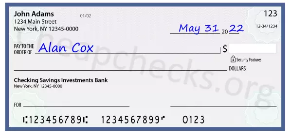 payee line written on check