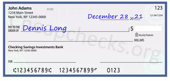 payee line written on check