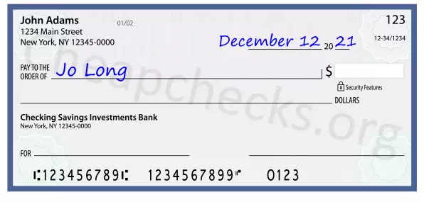 payee line written on check