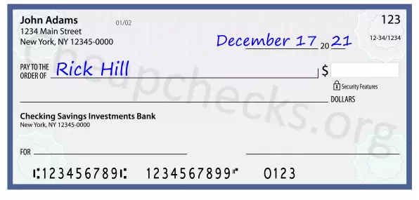 payee line written on check