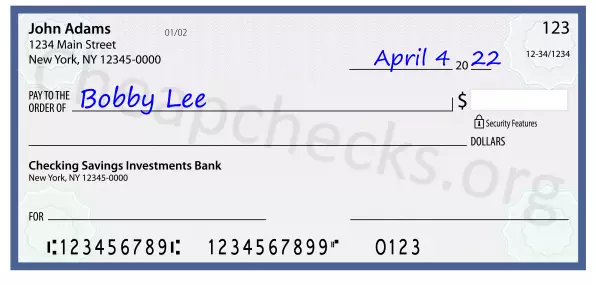 payee line written on check