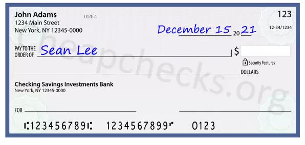 payee line written on check