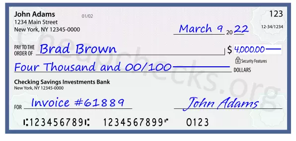 how to write a 4000 dollar check